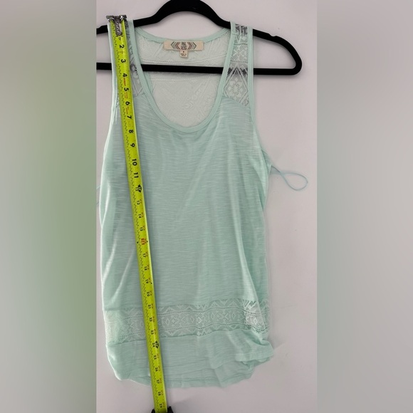 Pink Rose Turquoise Lace Tank Blouse - Picture 7 of 11